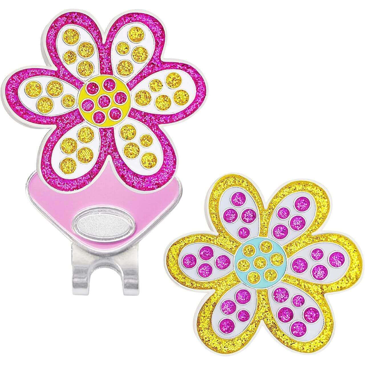 Navika Oopsie Daisy Glitzy Ball Marker with Hat Clip