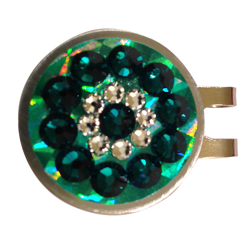 Blingo Emerald Reflective Ladies Golf Ball Marker