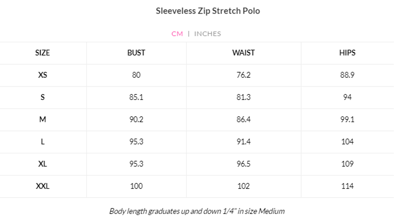 Golftini Sleeveless Zip Tech Polo