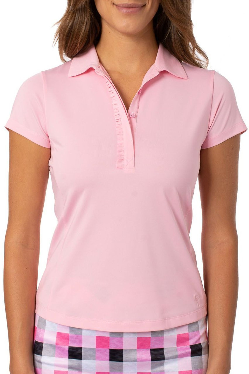 Golftini Short Sleeve Ruffle Stretch Polo