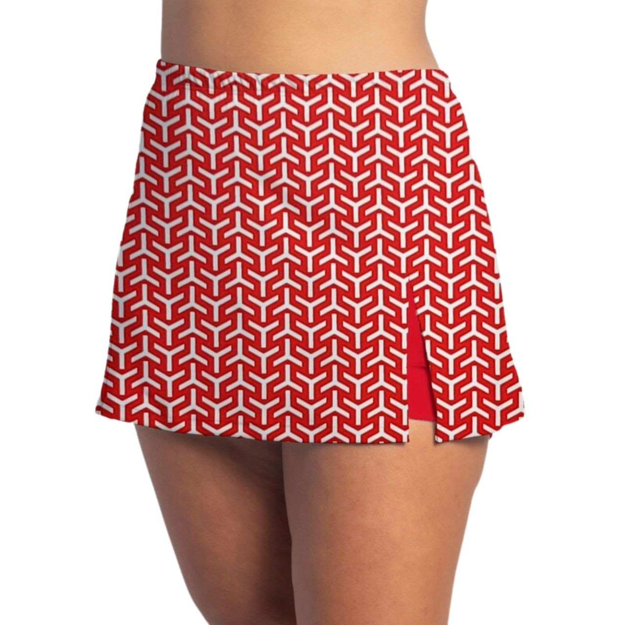 On Court-T&Skirt テニス SizeS 全仏ver. 新品/未開封 FestaSports Cherry Yiyiyi Side Slit Tennis Skirt with Red Shorts