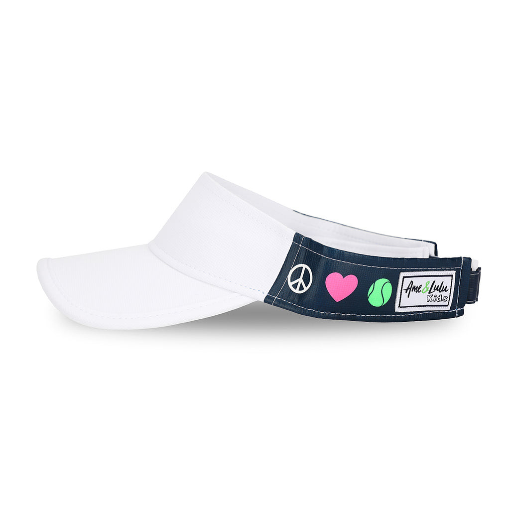 Ame \u0026 Lulu Big Love Junior Tennis Visor - Peace Love Tennis