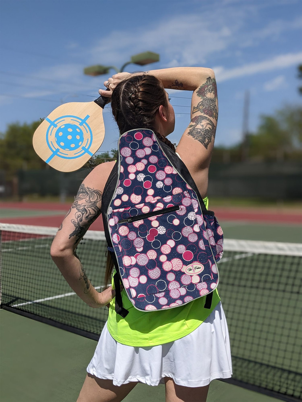 Taboo Fashions Premium Ladies Pickleball Backpack Poppin Bottle
