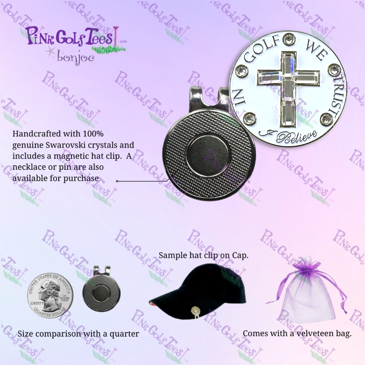 In Golf We Trust Swarovski Crystal Ball Marker - Thumbnail 3