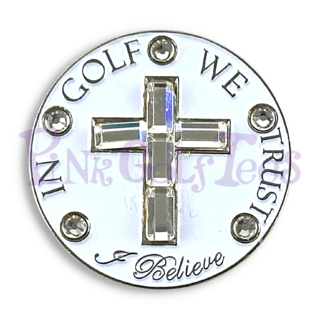 In Golf We Trust Swarovski Crystal Ball Marker