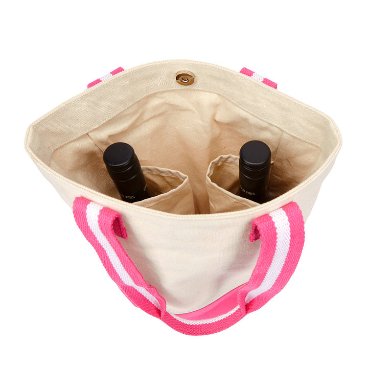 Ame & Lulu Hamptons Wine Tote - Pomegranate