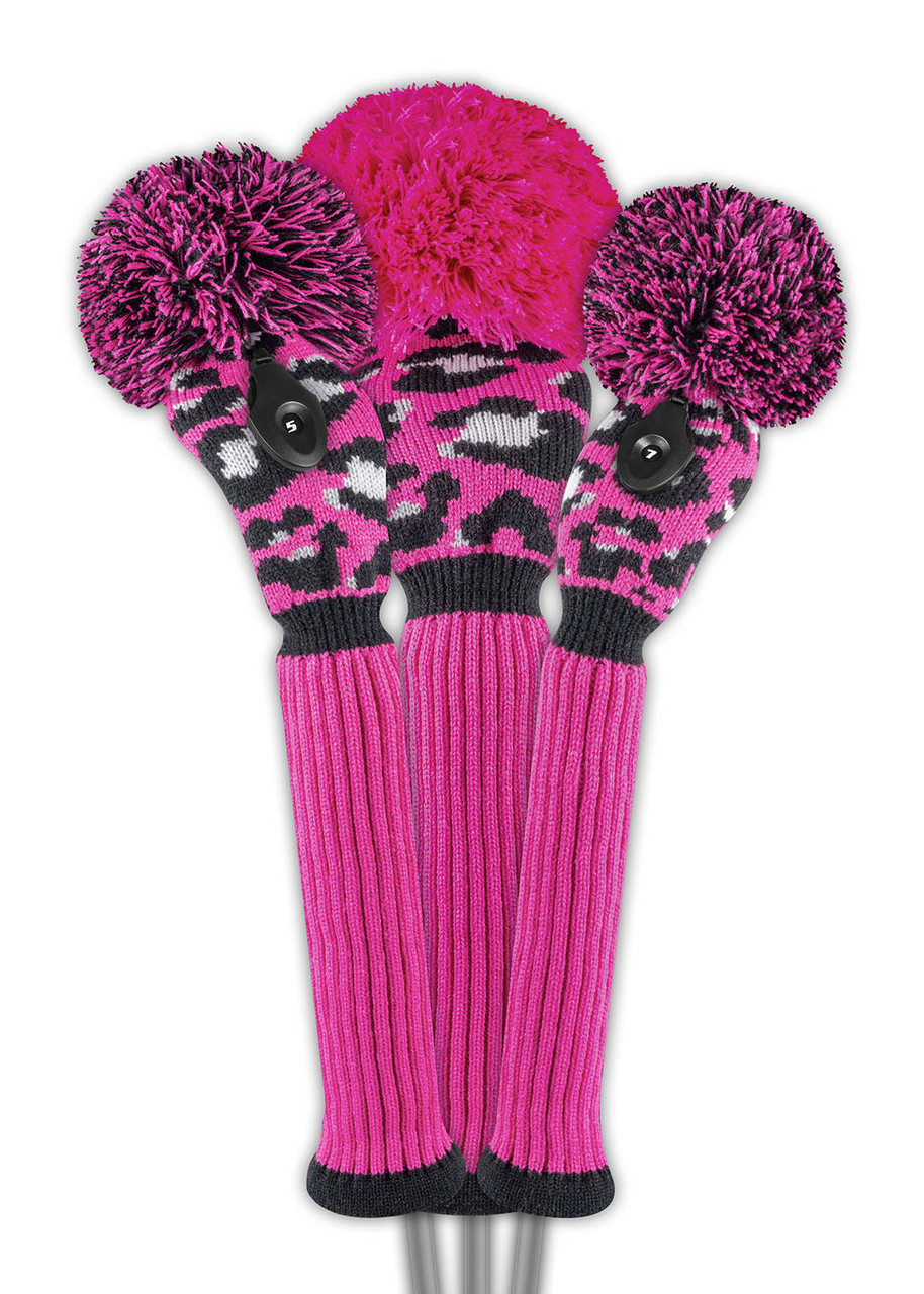 Spot On Pink Leopard Golf Club Headcover Set