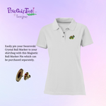 Add a pin Bonjoc Turtle Swarovski Crystal Magnetic shirt pin for easy access to the ball marker.
