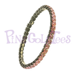 Bonjoc Light Rose Swarovski Crystal Stretch Golf Bracelet 