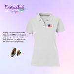 Add a pin Bonjoc USA Flag Swarovski Crystal Magnetic shirt pin for easy access to the ball marker.