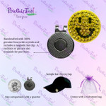 Bonjoc Happy Face Swarovski Crystal Magnetic hat clip for easy access to the ball marker.