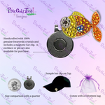 Bonjoc Goldfish Swarovski Crystal Magnetic hat clip for easy access to the ball marker.