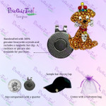Bonjoc Bentley Dog Swarovski Crystal Magnetic hat clip for easy access to the ball marker.