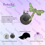 Bonjoc Green Dragonfly Swarovski Crystal Magnetic hat clip for easy access to the ball marker.