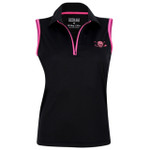 Tattoo Golf Pink Skulls Ladies Sleeveless Golf Polo Shirt