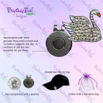 Bonjoc Swan Swarovski Crystal Magnetic hat clip for easy access to the ball marker.