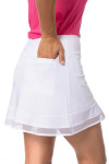 Golftini White Top Golf Pull On Mesh Trim Skort