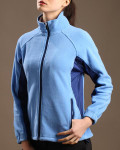 Glen Echo Ladies Blue Sueded Fleece Jacket with Stretch Tech Panels