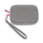 Ame & Lulu Green Sport Wristlet Grey and Pink