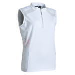 Abacus Sportswear Lisa Sleeveless White Floral Polo