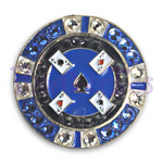 Bonjoc Blue Poker Chip Swarovski Crystal Ball Marker