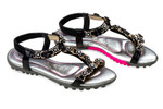 Nailed Golf Twinkle Toes Rose Black Women's Golf Sandals