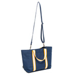 cinda b B Fab Capri Tote - Navy with Sunrise Handle zippered pocket to keep your precious items secure or your personal items private as well as two pencil pockets