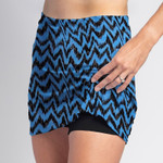 FestaSports Turquoise Black Attack Sporty Skirt with built in shorts