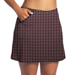 FestaSports Burgundy Checkerboard Golf Skort with Zipper Pocket