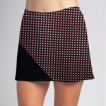 FestaSports Burgundy Checkerboard Bias Skort with Black