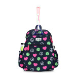 Ame and Lulu Big Love Junior Tennis Backpack Peace Love Hearts