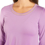 Golftini Long Sleeve Mesh Trim Top - Lavender 