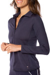 Golftini Navy Long Sleeves Ruffle Golf Polo