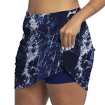 FestaSports Navy Crackle Golf Skort with Zipper Pocket