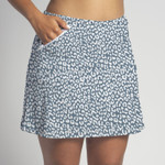 FestaSports Slate Blue Cheetah Golf Skort with Zipper Pocket