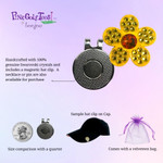 Bonjoc flower Swarovski Crystal Ball Marker with magnetic hat clip