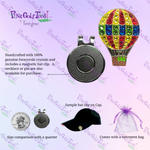 Bonjoc Hot Air Balloon Swarovski Crystal Ball Marker with magnetic hat clip