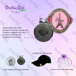 Bonjoc French Vintage Swarovski Crystal Magnetic hat clip for easy access to the ball marker.