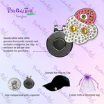 Bonjoc Swarovski Crystal Magnetic hat clip for easy access to the ball marker.