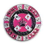 Bonjoc Pink Poker Chip Swarovski Crystal Ball Marker