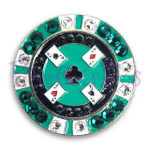 Bonjoc Green Poker Chip Swarovski Crystal Ball Marker
