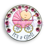 Bonjoc Gender Reveal Swarovski Crystal Ball Markers - Girl