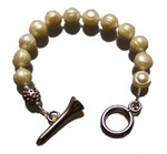 Sporty Chic Pearls Golf Tee Toggle Bracelet