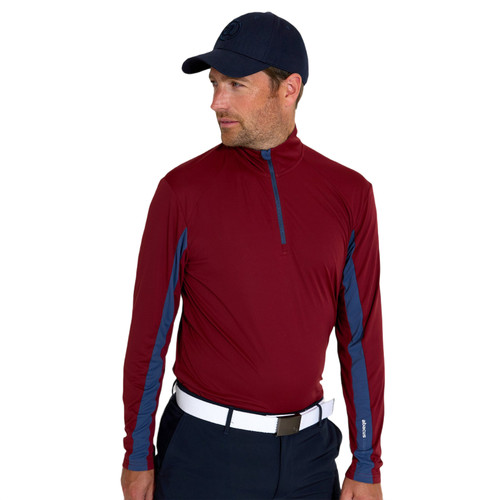 Men's Aloha Uv Cut Long Sleeve Shirt (upf 50) Cranberry image 16