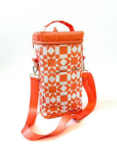 Beverage Cooler Bag | Lancaster | Coral Geometric image 1