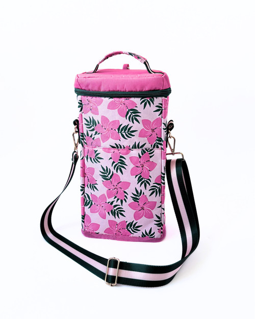Beverage Cooler Bag | Maldives | Pink, Green and Floral image 1