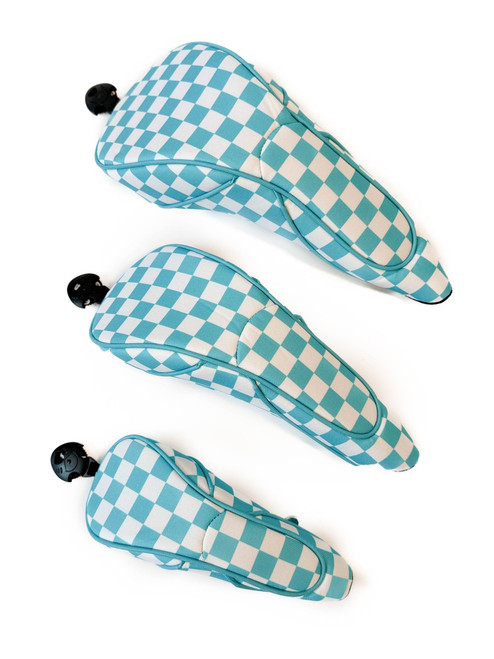 Bali Women’s Golf Club Headcovers – Teal & White Check image 1