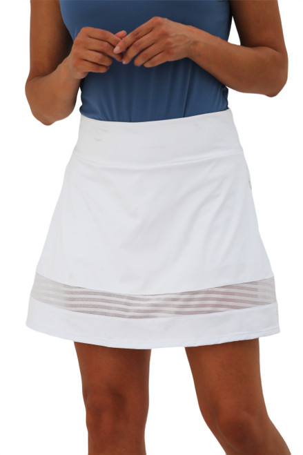 A-Line Sheer Hem Skort White image 1