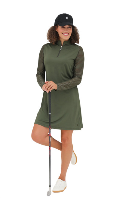 Moss Sheer Sleeve Skater Dress image 1