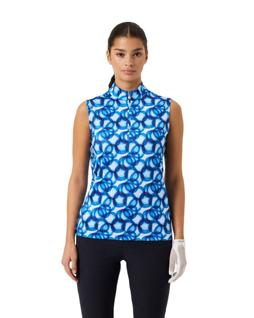 Sheermotion Water Circle Sleeveless Mock Neck Top image 1